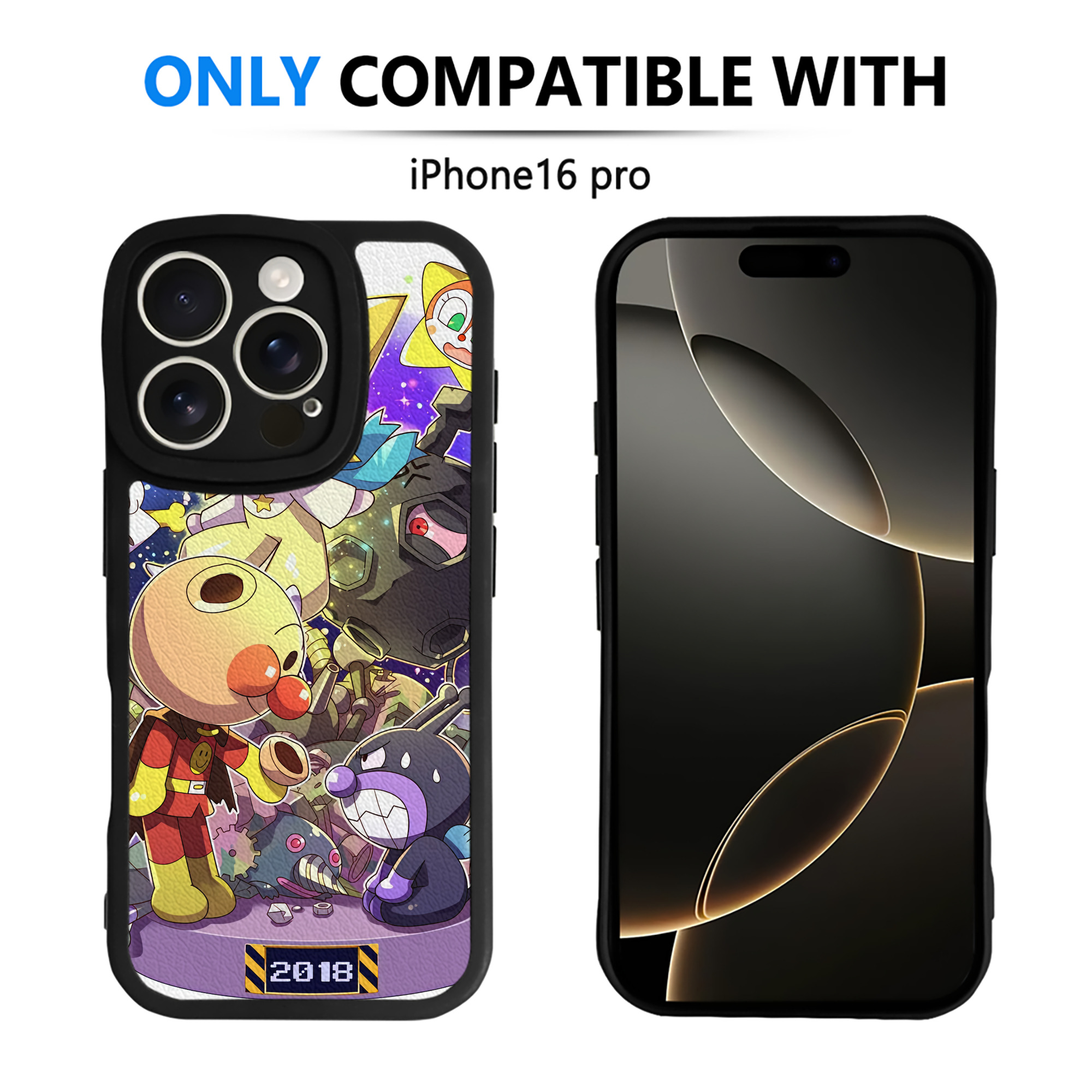 （画像用） アンパンマン Anpanman 【iPhone 16シリーズ対応】シリコンスマホケース（レザー調） 材質：シリコン